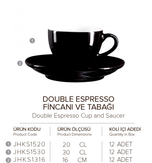 DOUBLE ESPRESSO FİNCANI VE TABAĞI