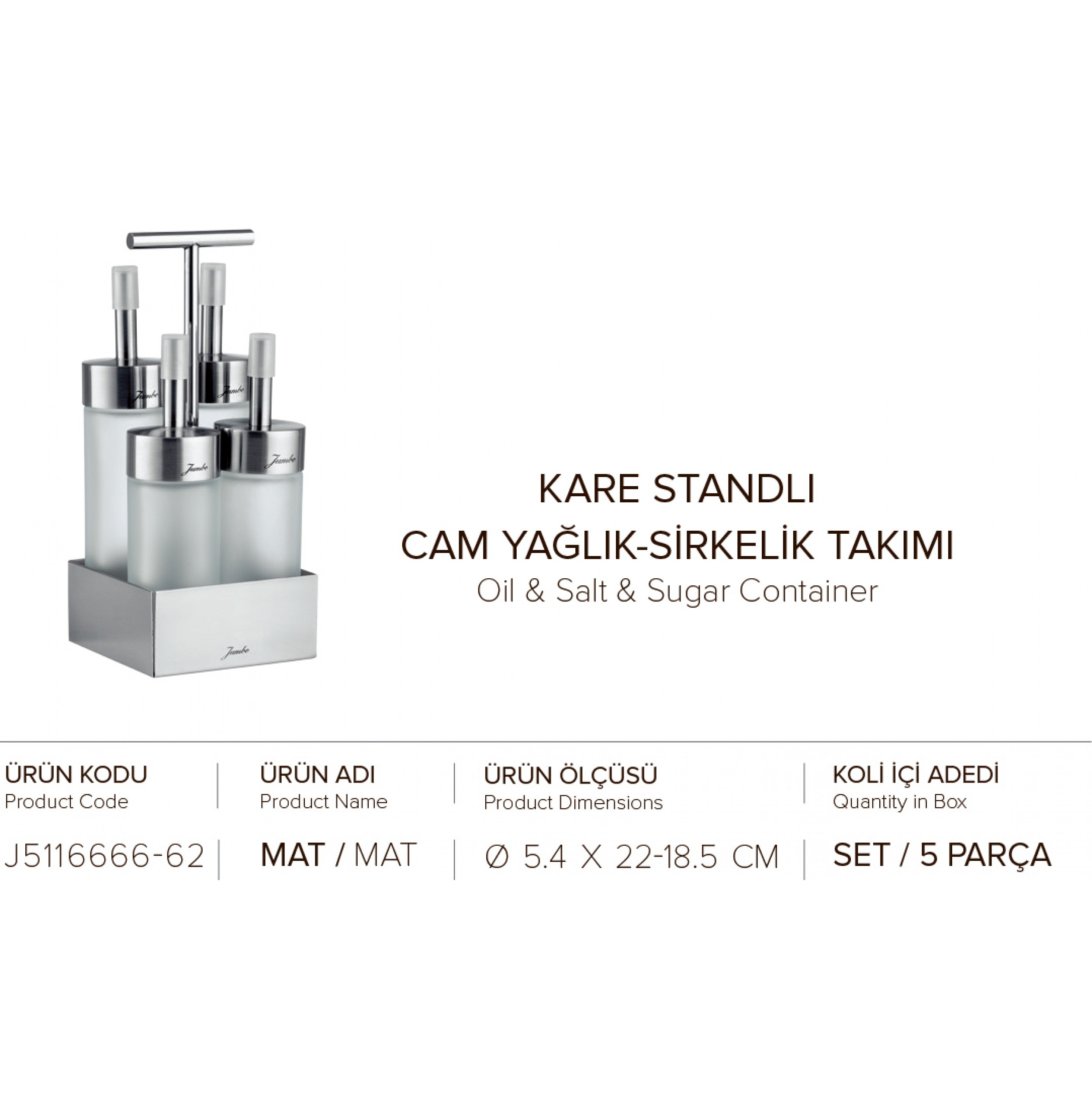 KARE STANDLI CAM YAĞLIK SIRKELIK TAKIMI