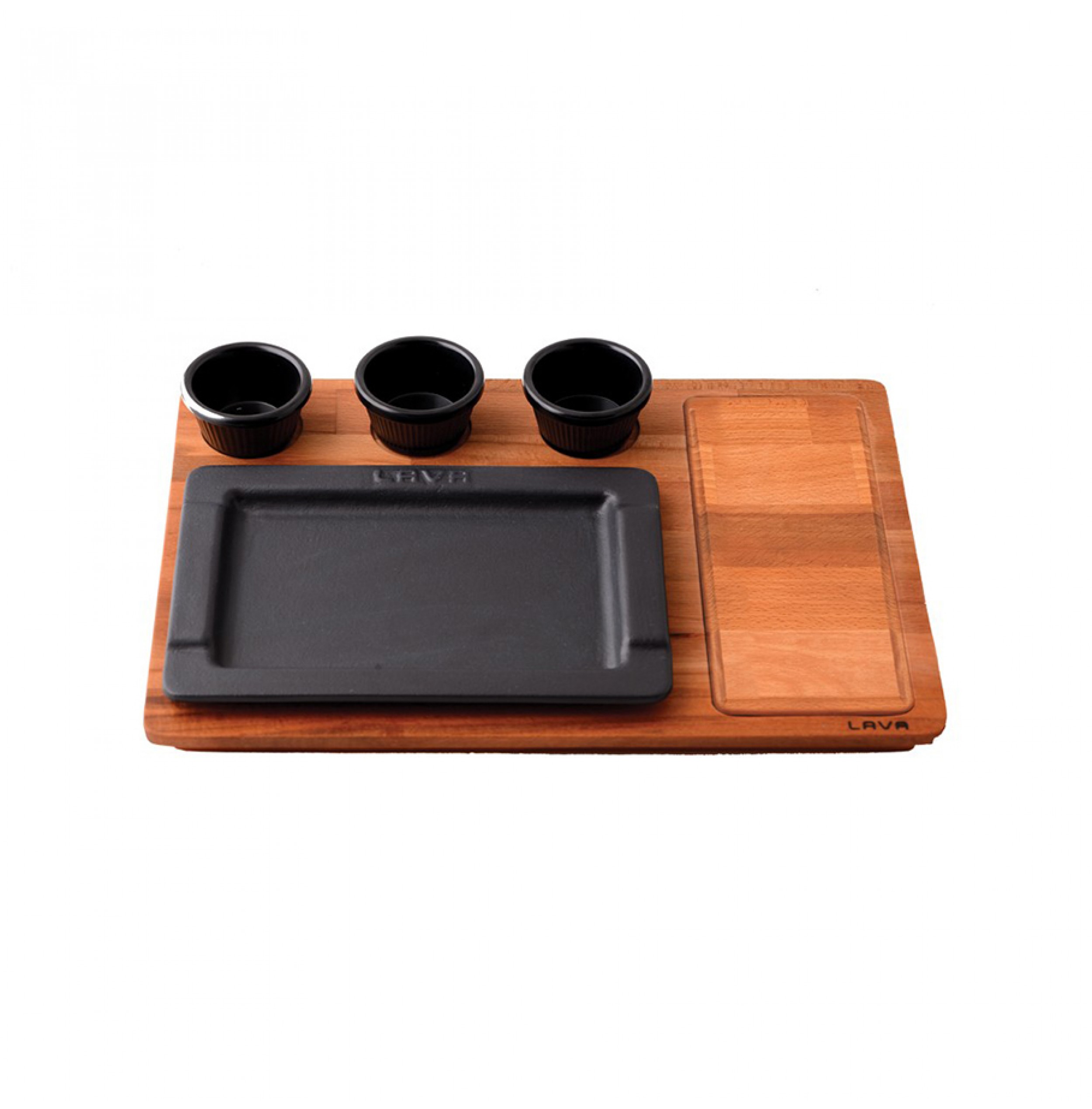 Lava Ahşap Altlıklı Dikdörtgen Servis Tabağı 16×25 cm