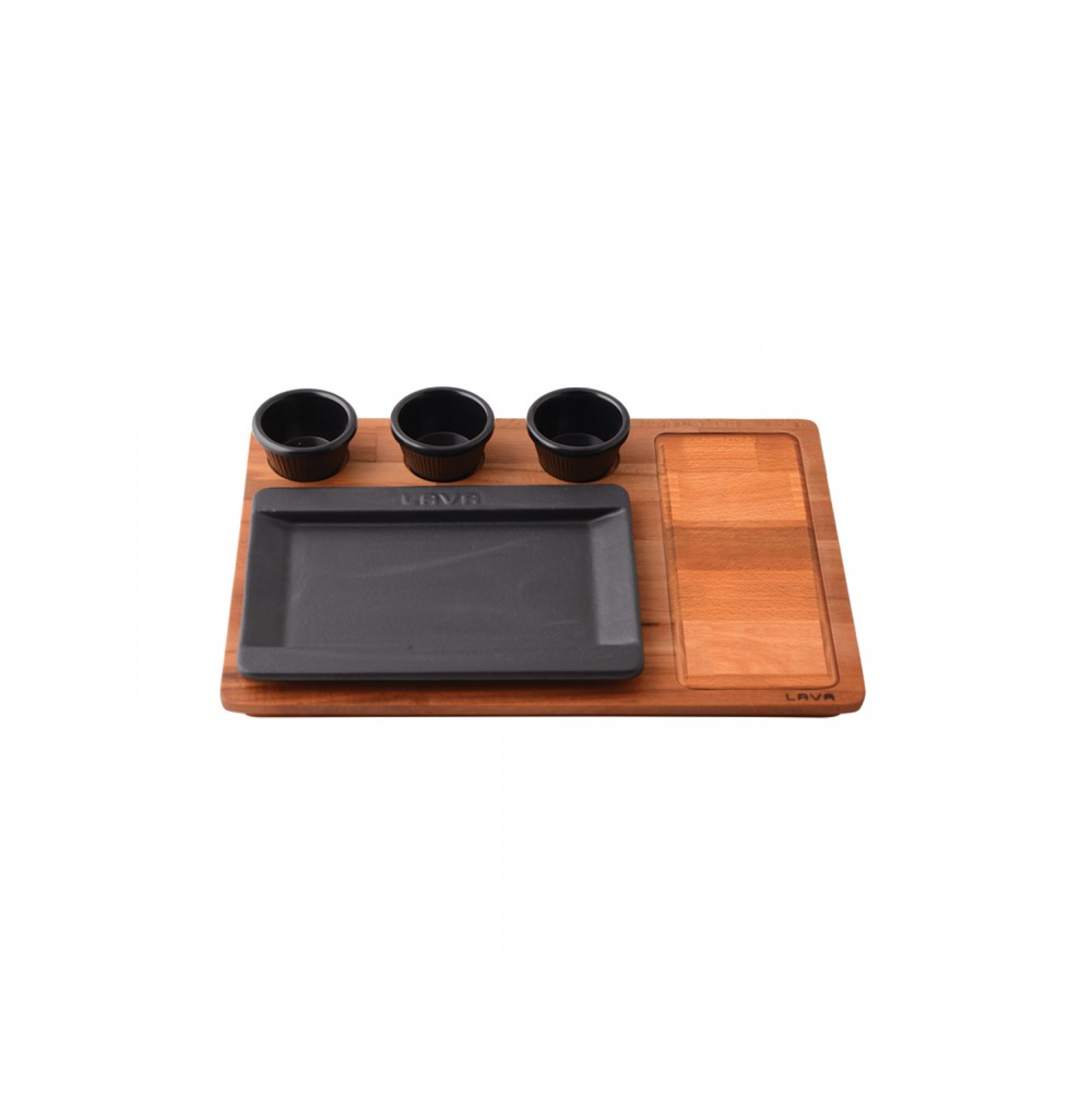 Lava Ahşap Altlıklı Dikdörtgen Servis Tabağı 18×25 cm