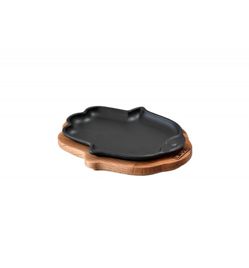 Lava Ahşap Altlıklı El Şekli Servis Tabağı 12×16 cm
